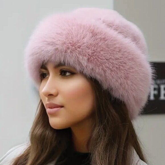Faux Fur Winter Hat — Luxurious Style, Cozy & Soft. PURPLE - Picture 6 of 7